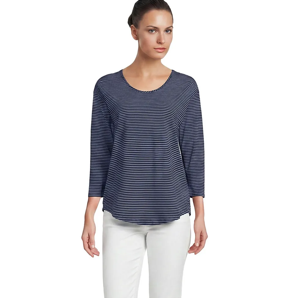 Fließendes Shirt mit Ballettausschnitt für Damen
