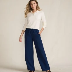 Fließende Webhose mit Elastikbund für Damen
