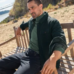 Gefütterte Hemdjacke aus Wollmix für Herren