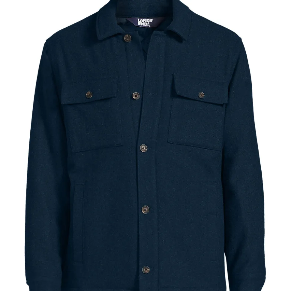 Gefütterte Hemdjacke aus Wollmix für Herren