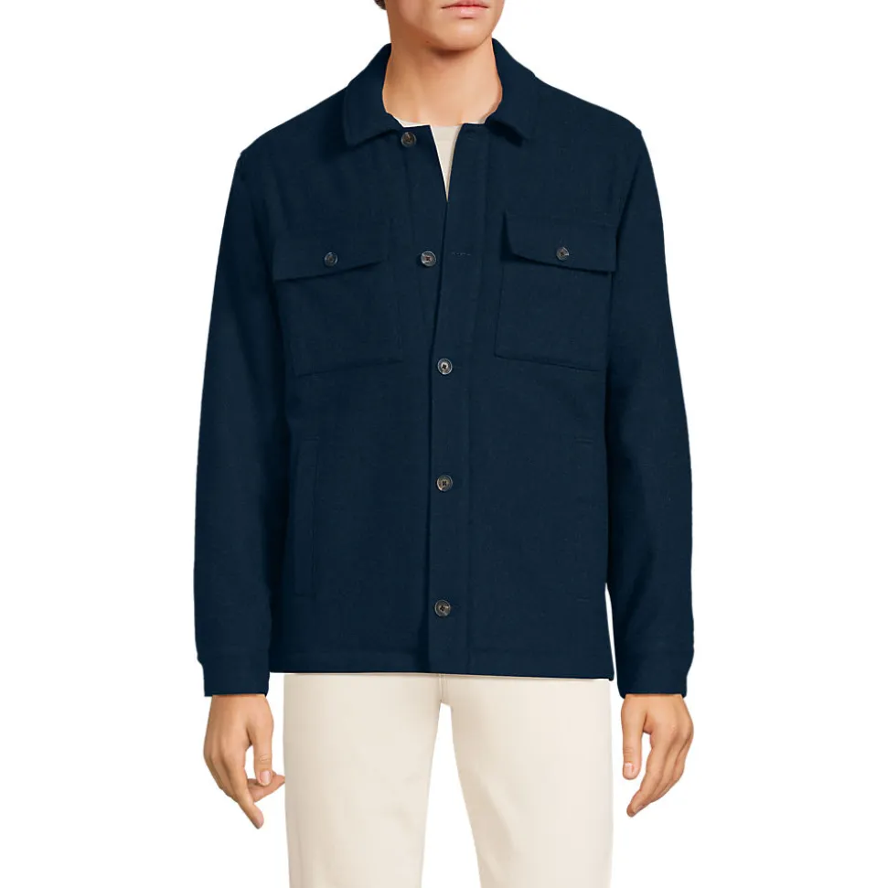 Gefütterte Hemdjacke aus Wollmix für Herren