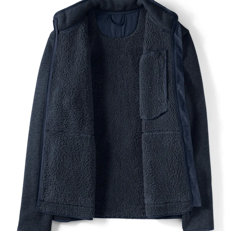 Gefütterte Strickfleece-Jacke für Herren