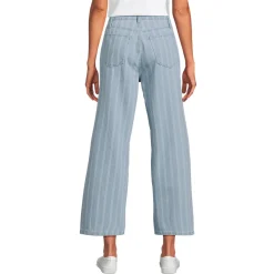 Gemusterte 7/8-Jeans mit weitem Bein High Waist