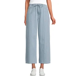 Gemusterte 7/8-Jeans mit weitem Bein High Waist