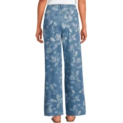 Gemusterte Jeans mit weitem Bein High Waist