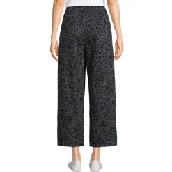 Gemusterte 7/8-Jeans mit weitem Bein High Waist