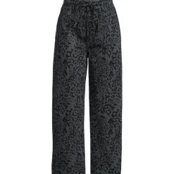 Gemusterte 7/8-Jeans mit weitem Bein High Waist