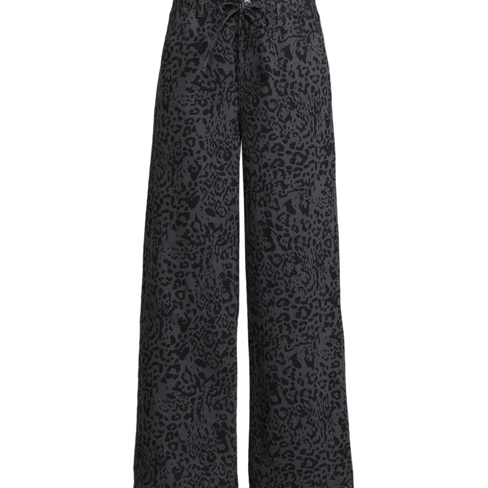 Gemusterte Jeans mit weitem Bein High Waist