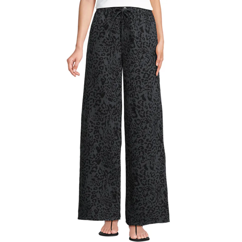 Gemusterte Jeans mit weitem Bein High Waist