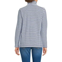 Gemusterter Fleece-Pullover mit Reißverschluss für Damen