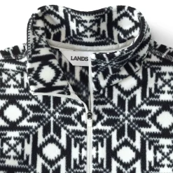 Gemusterter Fleece-Pullover mit Reißverschluss für Damen