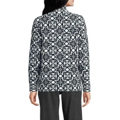 Gemusterter Fleece-Pullover mit Reißverschluss für Damen