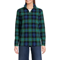 Gemusterter Fleece-Pullover mit Reißverschluss für Damen