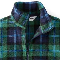 Gemusterter Fleece-Pullover mit Reißverschluss für Damen