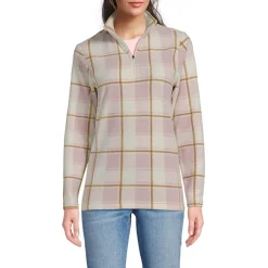 Gemusterter Fleece-Pullover mit Reißverschluss für Damen