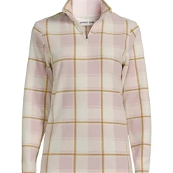 Gemusterter Fleece-Pullover mit Reißverschluss für Damen