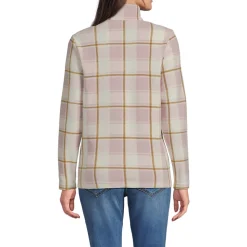 Gemusterter Fleece-Pullover mit Reißverschluss für Damen