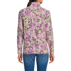 Gemusterter Fleece-Pullover mit Reißverschluss für Damen