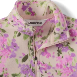 Gemusterter Fleece-Pullover mit Reißverschluss für Damen