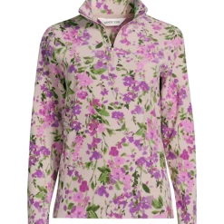 Gemusterter Fleece-Pullover mit Reißverschluss für Damen