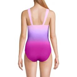 Gemusterter Shape-Badeanzug mit V-Ausschnitt SLENDER in D-Cup