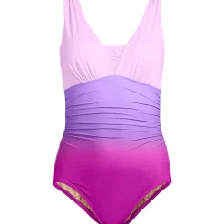 Gemusterter Shape-Badeanzug mit V-Ausschnitt SLENDER in D-Cup