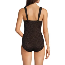 Gemusterter Shape-Badeanzug mit V-Ausschnitt SLENDER