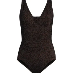 Gemusterter Shape-Badeanzug mit V-Ausschnitt SLENDER