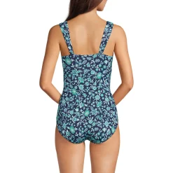 Gemusterter Shape-Badeanzug mit V-Ausschnitt SLENDER