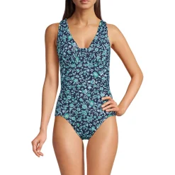 Gemusterter Shape-Badeanzug mit V-Ausschnitt SLENDER