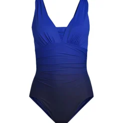 Gemusterter Shape-Badeanzug mit V-Ausschnitt SLENDER