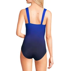 Gemusterter Shape-Badeanzug mit V-Ausschnitt SLENDER