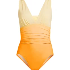 Gemusterter Shape-Badeanzug mit V-Ausschnitt SLENDER