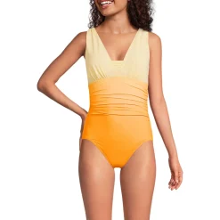 Gemusterter Shape-Badeanzug mit V-Ausschnitt SLENDER