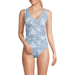 Gemusterter Shape-Badeanzug mit V-Ausschnitt SLENDER