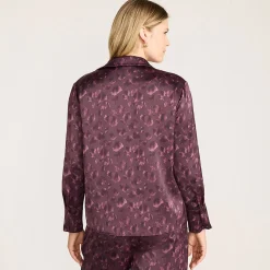 Gemusterte Satinbluse für Damen