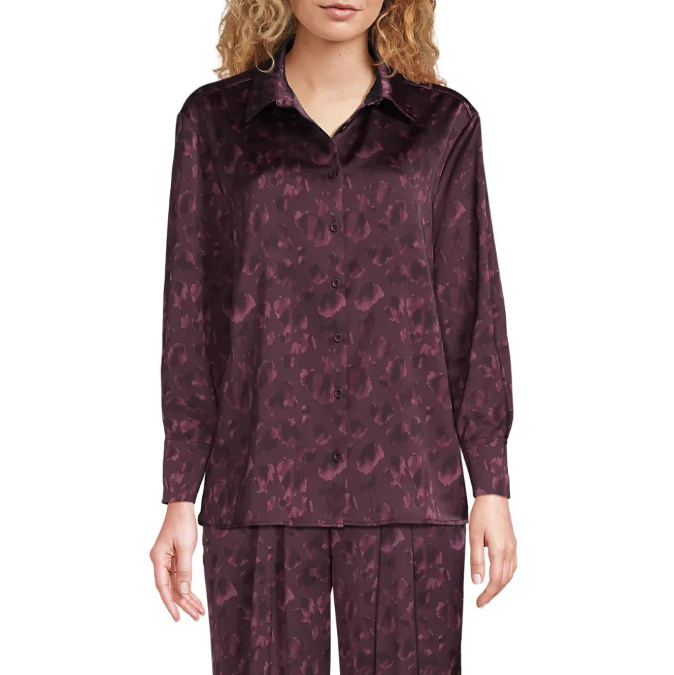 Gemusterte Satinbluse für Damen
