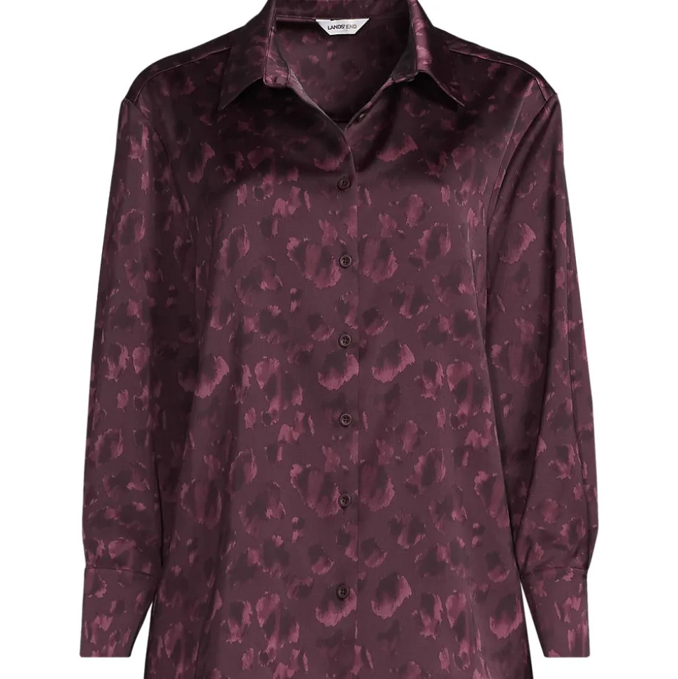 Gemusterte Satinbluse für Damen