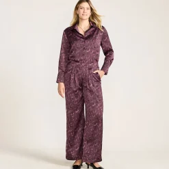 Gemusterte Satinhose für Damen