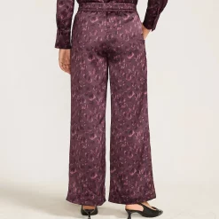 Gemusterte Satinhose für Damen
