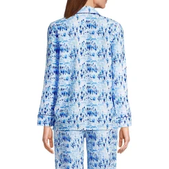 Gemustertes Pyjamahemd aus reinem Baumwoll-Flanell für Damen