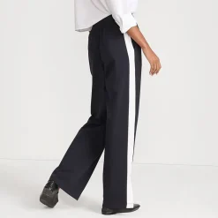 Gerade Jerseyhose mit Kontraststreifen für Damen
