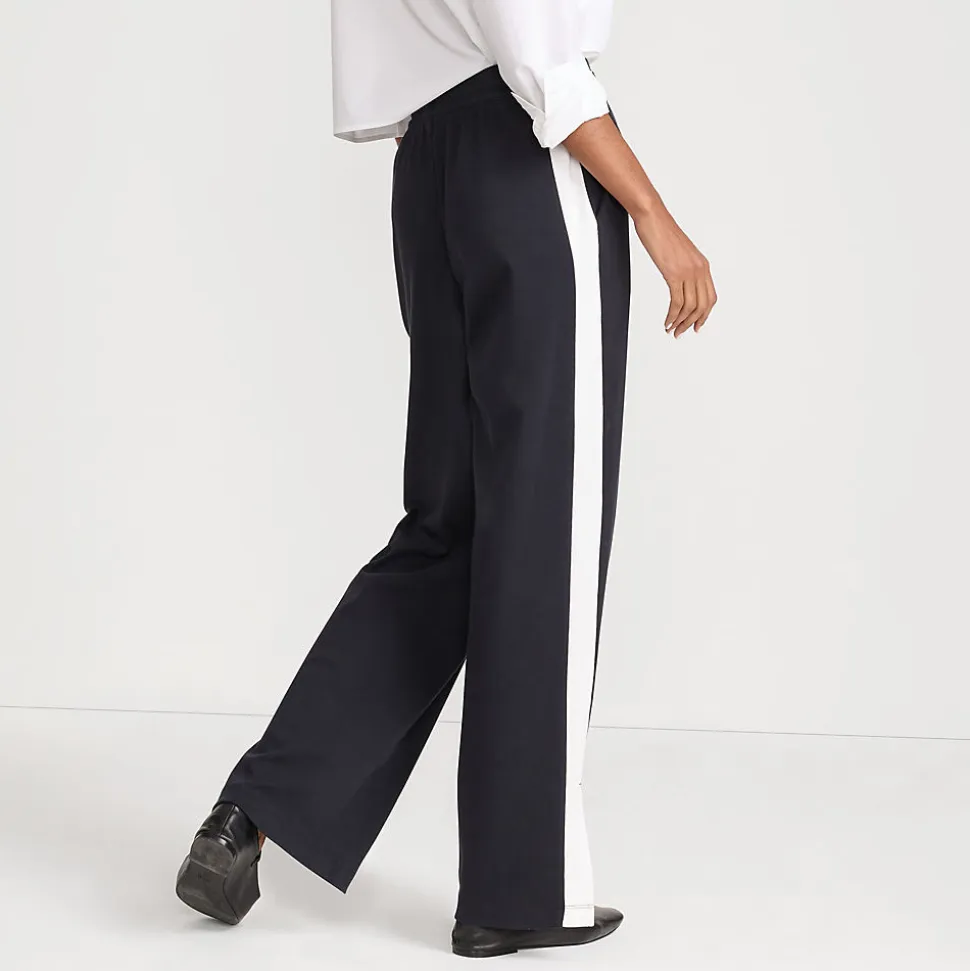 Gerade Jerseyhose mit Kontraststreifen für Damen