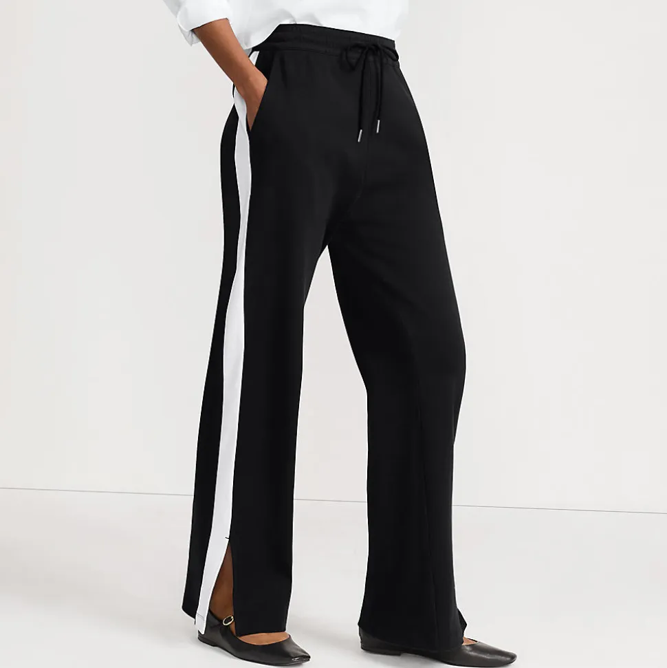 Gerade Jerseyhose mit Kontraststreifen für Damen