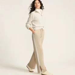 Gerade Jerseyhose mit Kontraststreifen für Damen