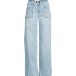 Gerade relaxte Jeans mit Elastikbund