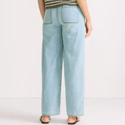 Gerade relaxte Jeans mit Elastikbund