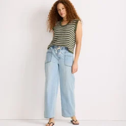 Gerade relaxte Jeans mit Elastikbund
