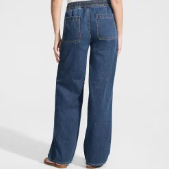 Gerade relaxte Jeans mit Elastikbund