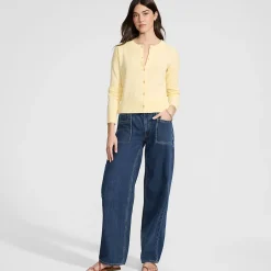 Gerade relaxte Jeans mit Elastikbund